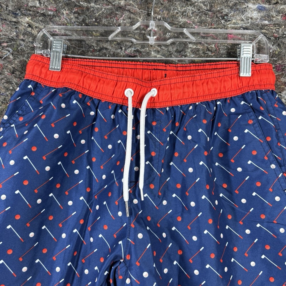 PGA Tour Shorts Mens Small Short Blue Golf Balls Clubs Print Stretch Drawstring - Picture 2 of 10